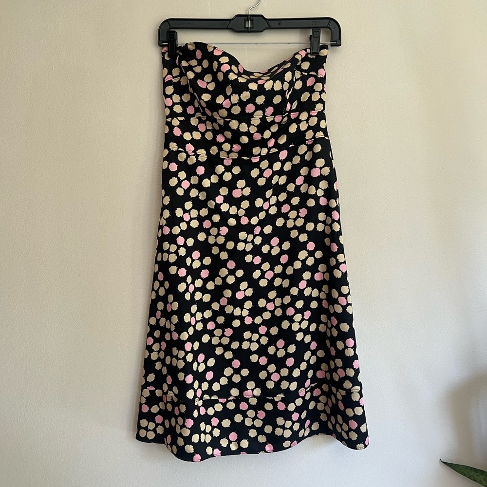 J.Crew woman’s strapless black polka dots silk mini dress - Picture 2 of 9